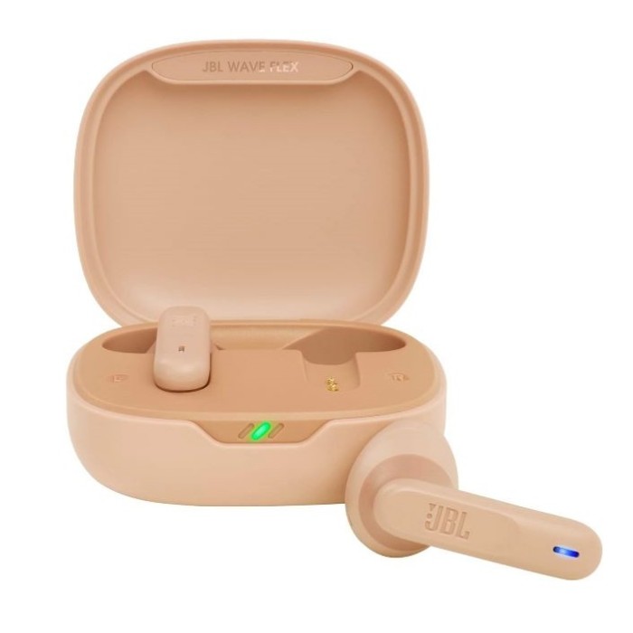 AURICOLARI BLUETOOTH WAVE FLEX + CUSTODIA RICARICA - COLORE BEIGE (JBLWFLEXBEG)