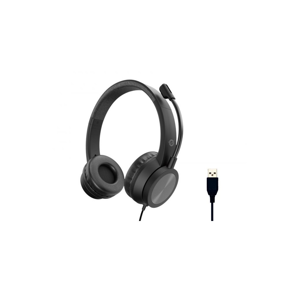 CUFFIE MICROFONO POLONA05B STEREO USB-A NERO