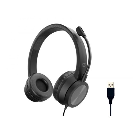 CUFFIE MICROFONO POLONA05B STEREO USB-A NERO