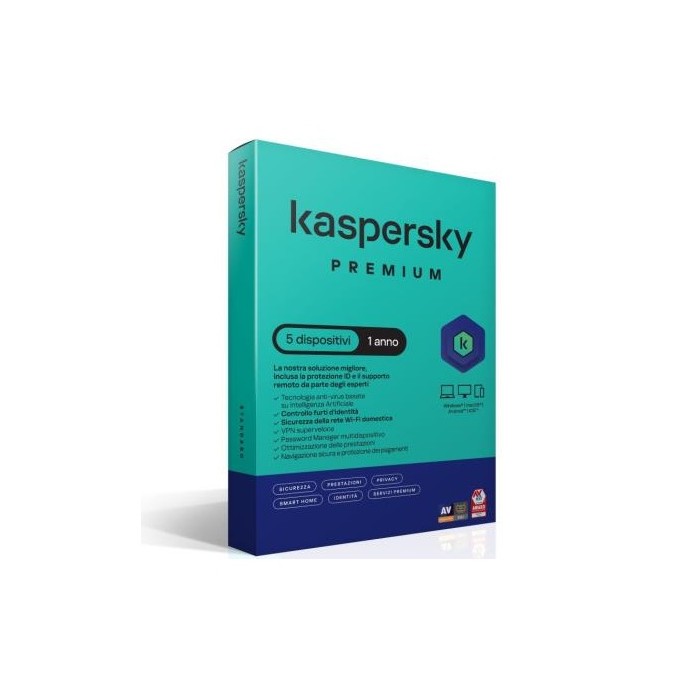 SOFTWARE ANTIVIRUS PREMIUM 1 ANNO 5 DISPOSITIVI SLIMBOX (KL1047T5EFS-SSB)