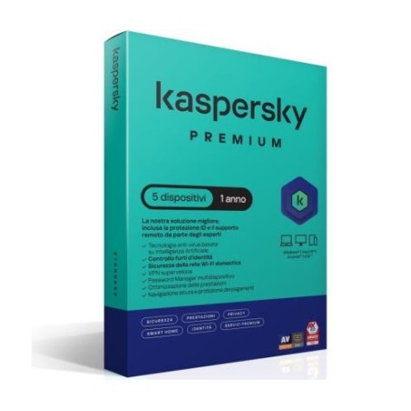 SOFTWARE ANTIVIRUS PREMIUM 1 ANNO 5 DISPOSITIVI SLIMBOX (KL1047T5EFS-SSB)