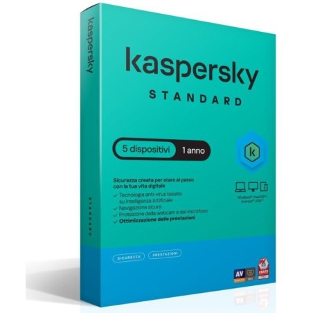SOFTWARE SUPERSLIMBOX STANDARD ANTIVIRUS FIREWALL 1 ANNO 5 DISPOSITIVI (KL1041T5EFS-SSB)