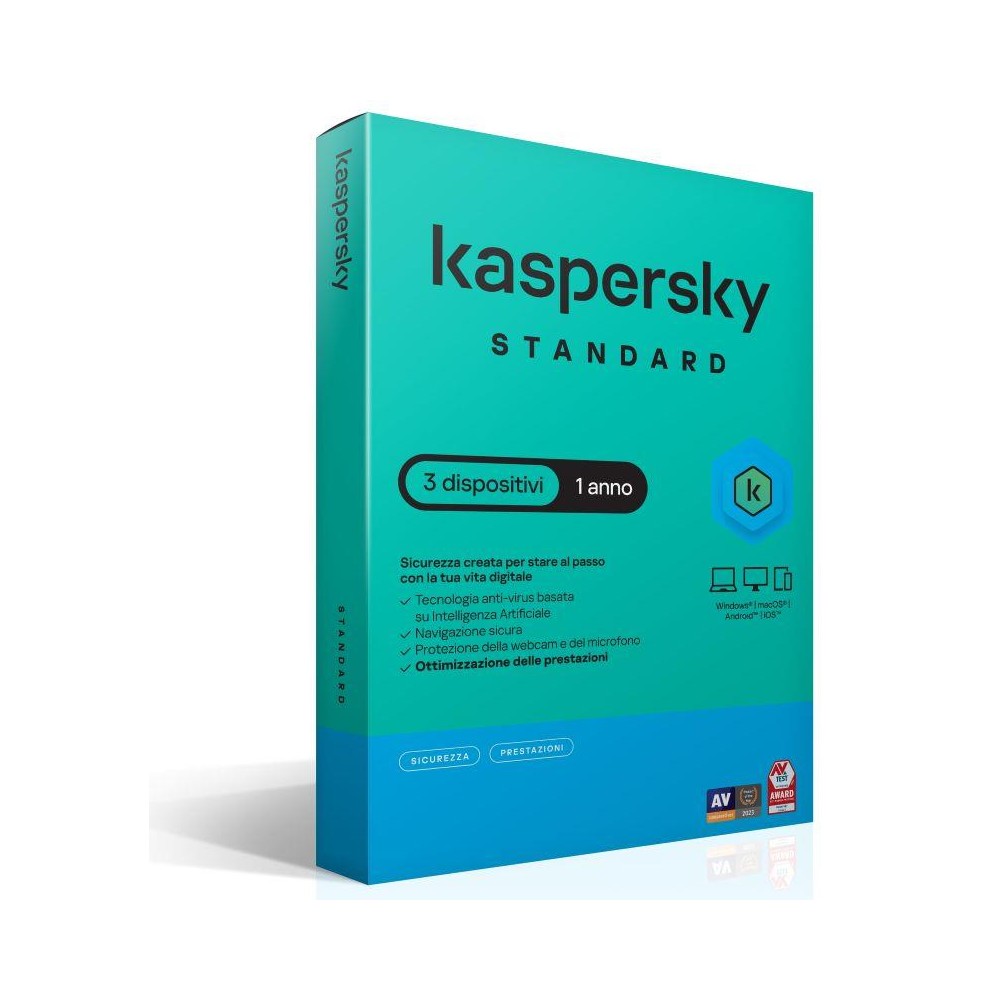 SOFTWARE SUPERSLIMBOX STANDARD ANTIVIRUS FIREWALL 1 ANNO 3 DISPOSITIVI (KL1041T5CFS-SSB)