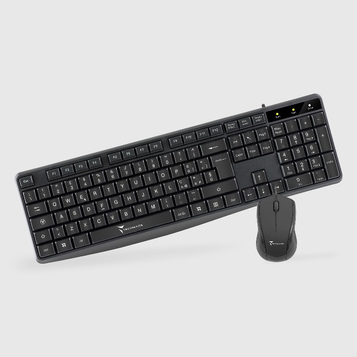 KIT TASTIERA + MOUSE NERA (TM-KM002) CON CAVO USB
