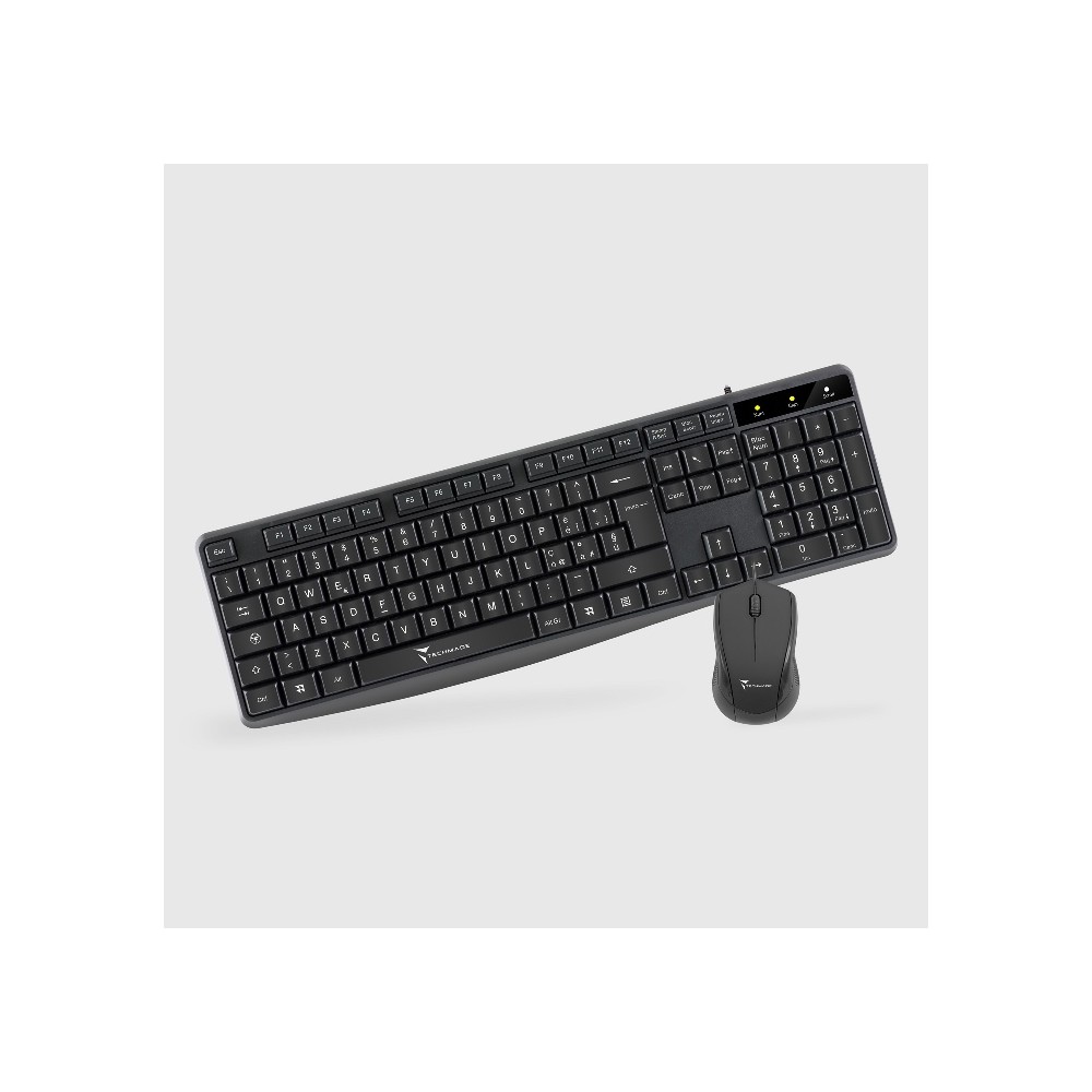 KIT TASTIERA + MOUSE NERA (TM-KM002) CON CAVO USB