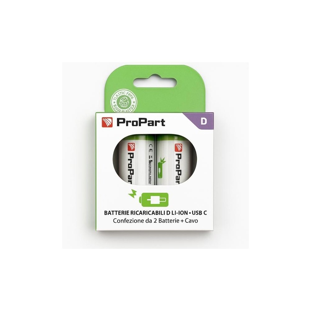 BATTERIE RICARICABILI D USB-C 4200MAH 1.5V - CONF. 2PZ - EK-RB-10 (1INR40/22)