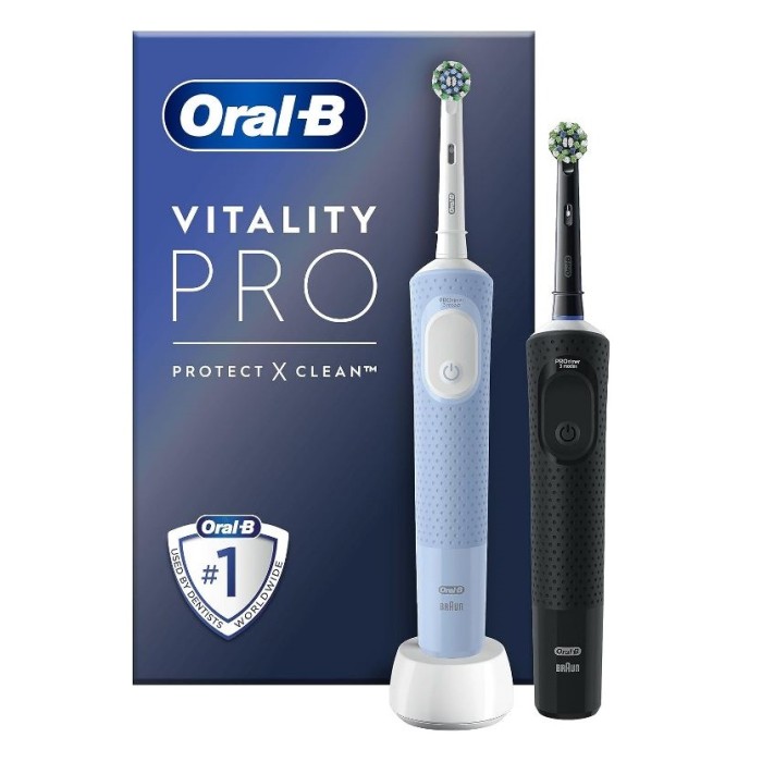 SPAZZOLINO ELETTRICO VITALITY PRO DUO NERO/BLU D103