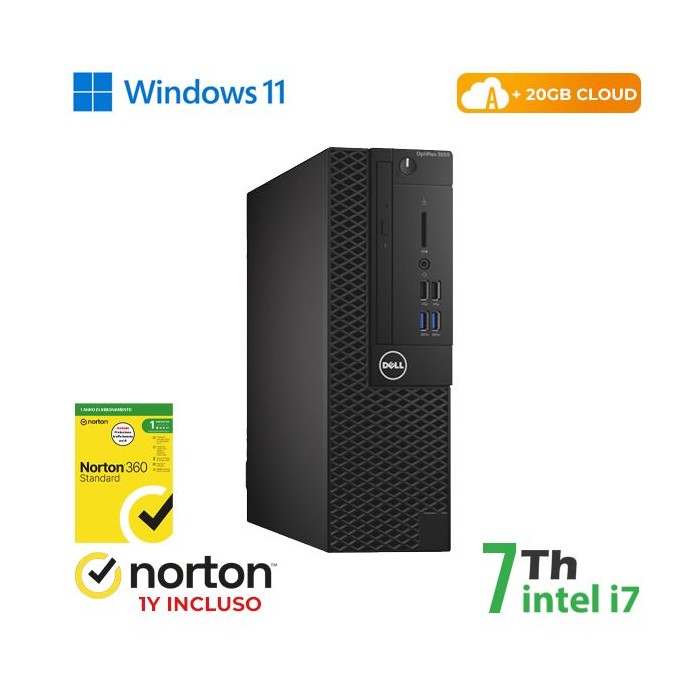 PC DELL OPTIPLEX 3050-7050 SFF INTEL CORE I7-7 GEN 8GB 256GB SSD WINDOWS 11 PRO - RICONDIZIONATO