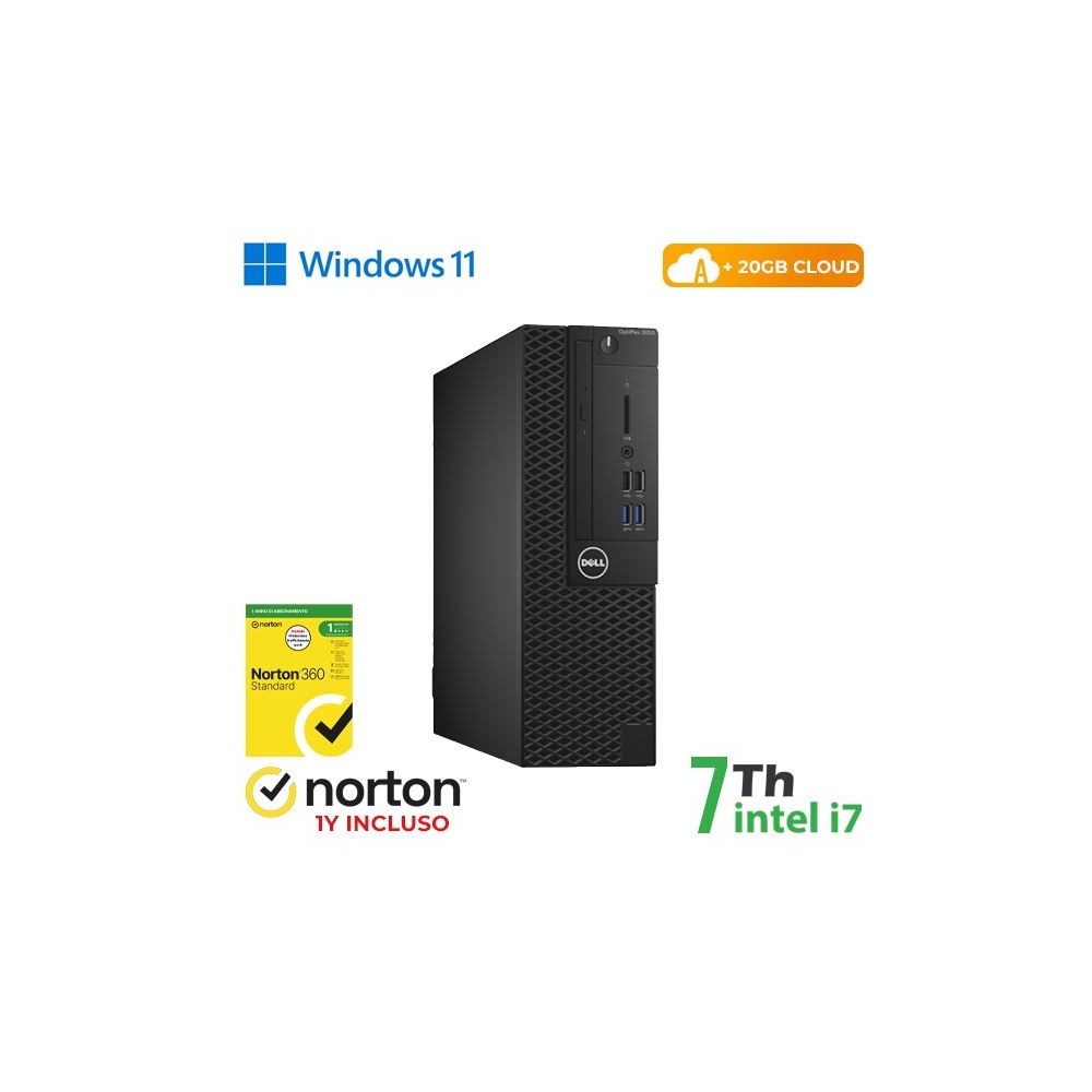 PC DELL OPTIPLEX 3050-7050 SFF INTEL CORE I7-7 GEN 8GB 256GB SSD WINDOWS 11 PRO - RICONDIZIONATO