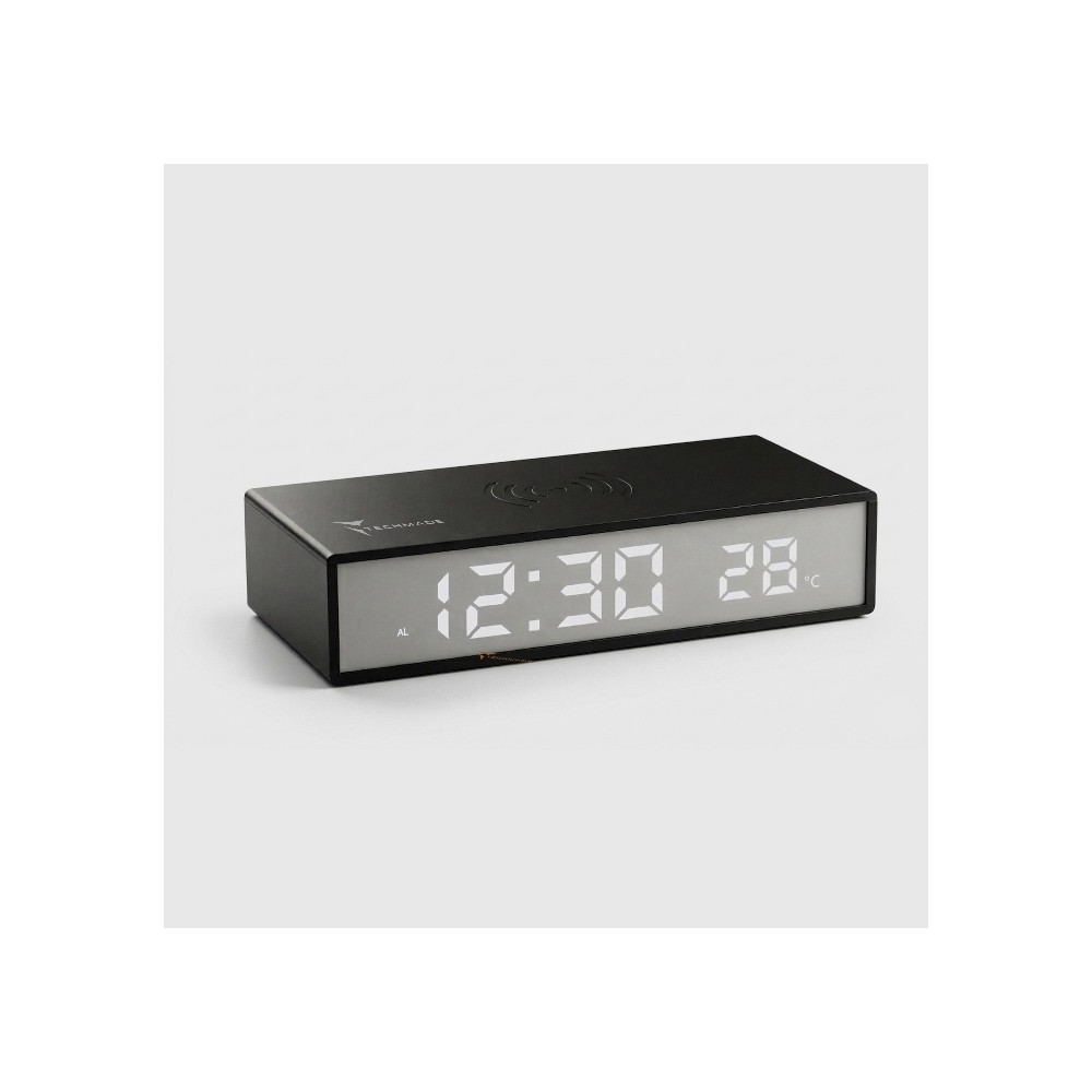 SVEGLIA DIGITALE TM-2201 CON FUNZIONE DI RICARICA WIRELESS 15W - NERO