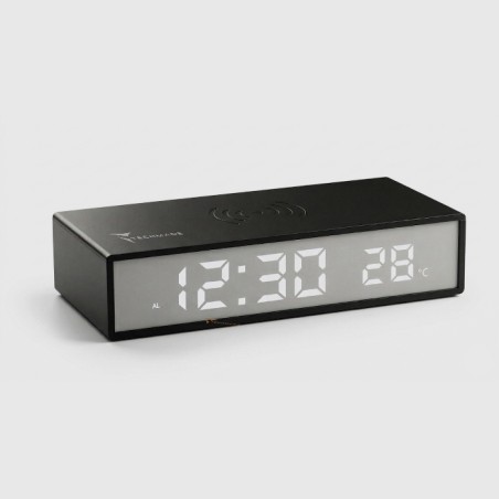 SVEGLIA DIGITALE TM-2201 CON FUNZIONE DI RICARICA WIRELESS 15W - NERO