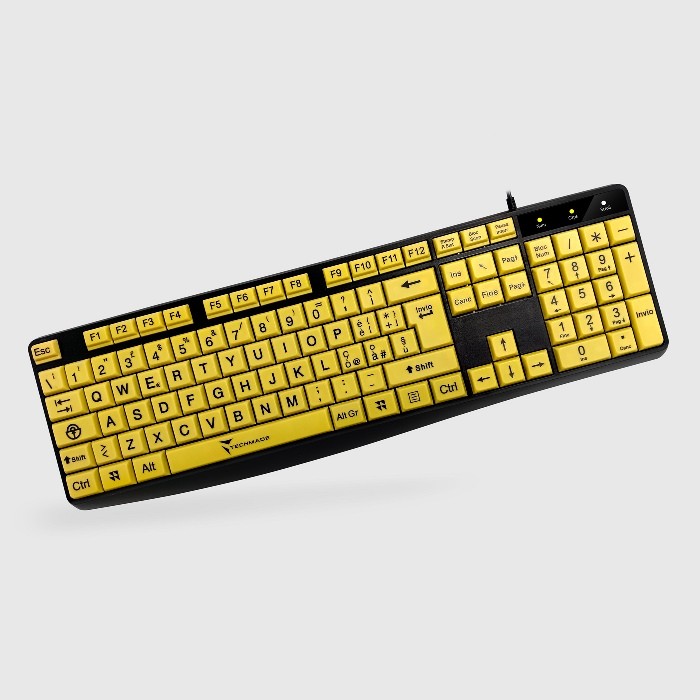 TASTIERA TM-K002-YEL TASTI GIALLI BIG FONT LAYOUT