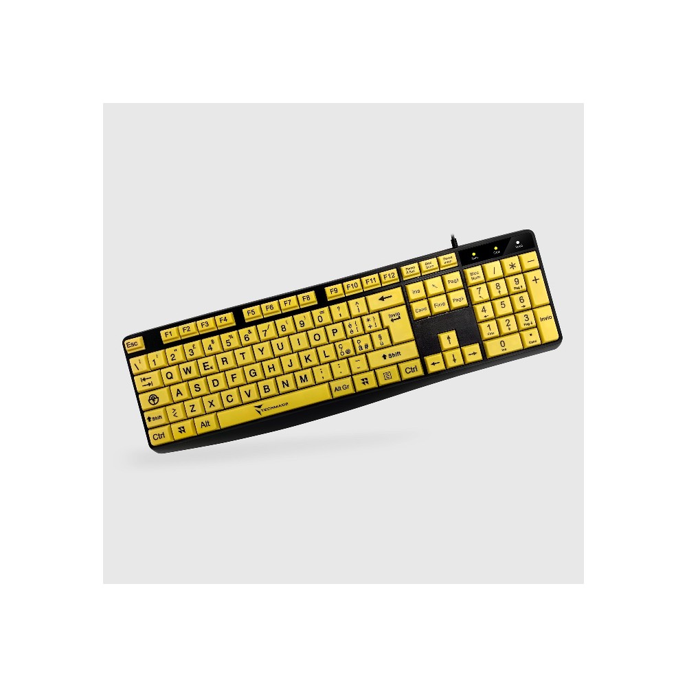 TASTIERA TM-K002-YEL TASTI GIALLI BIG FONT LAYOUT