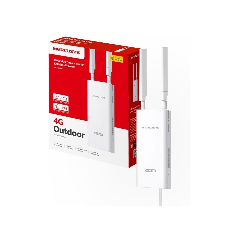 ROUTER WIFI 4G 300 MBPS OUTDOOR/INDOOR (MB118-4G)