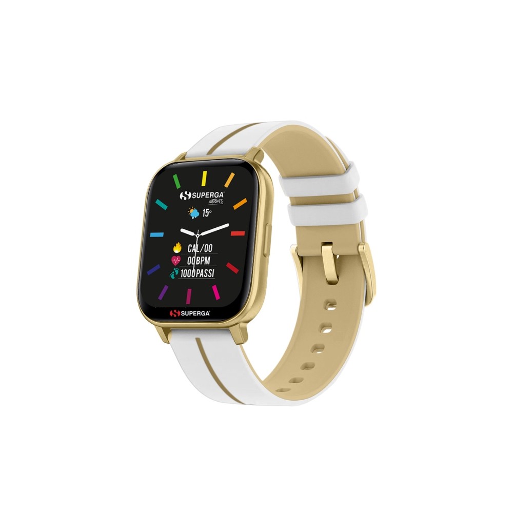 SMARTWATCH SWT-STC014 INK CINTURINO SILICONE BIANCO-GOLD DORATO / CASSA ALLUMINIO