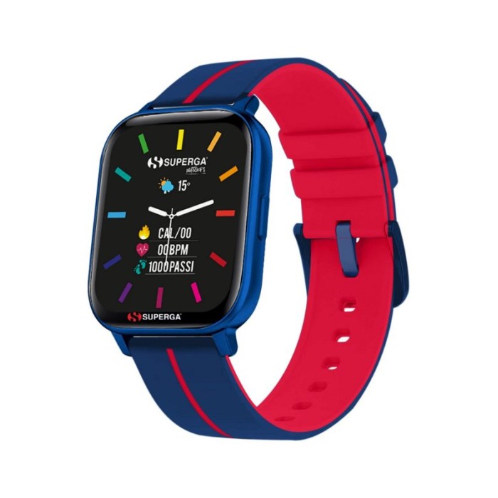 SMARTWATCH SWT-STC016 INK CINTURINO SILICONE BLU-ROSSO / CASSA ALLUMINIO