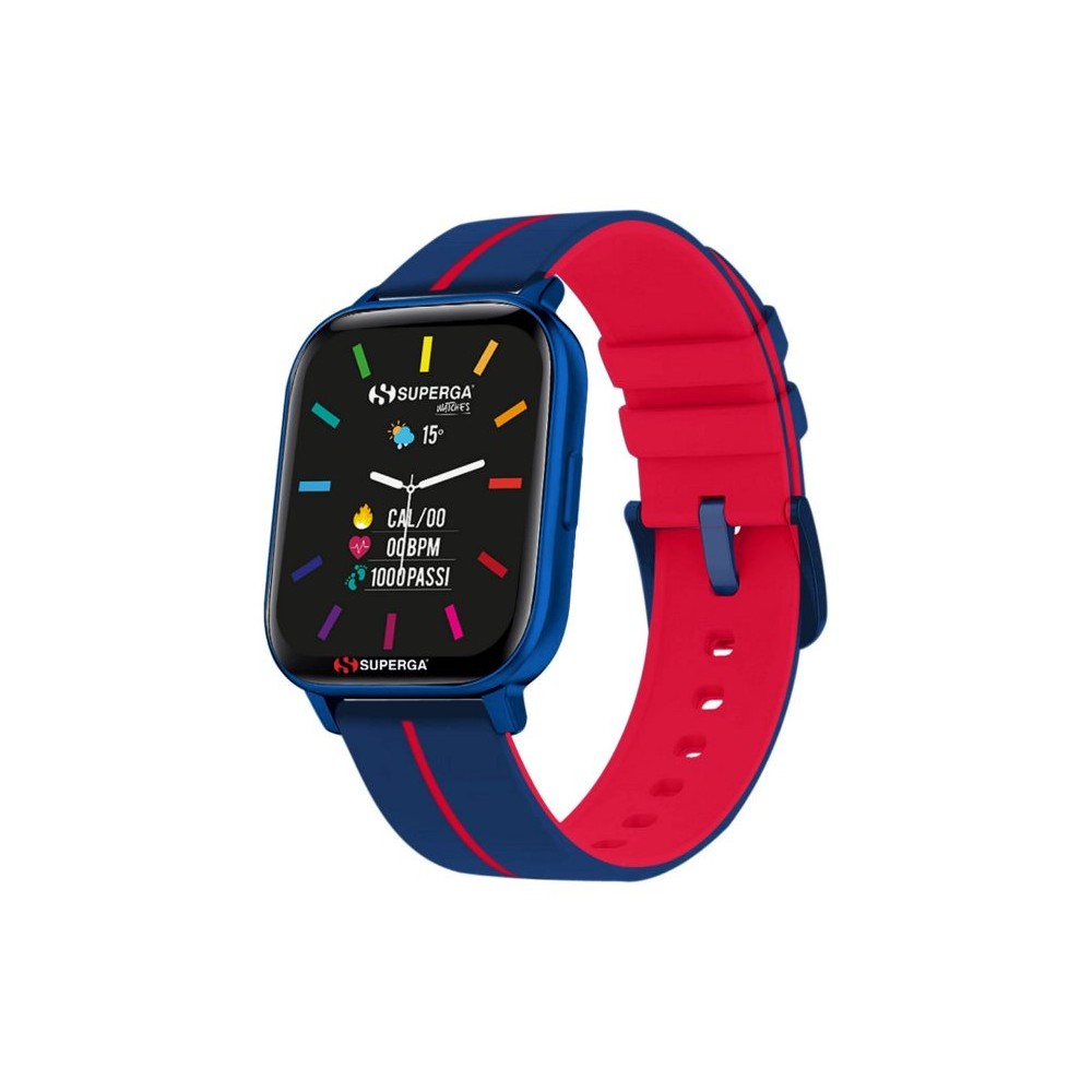 SMARTWATCH SWT-STC016 INK CINTURINO SILICONE BLU-ROSSO / CASSA ALLUMINIO