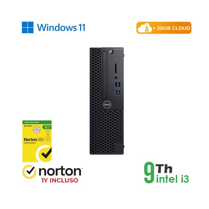PC DELL OPTIPLEX 3070-5070 SFF INTEL CORE I3-9 GEN 8GB 256GB SSD WINDOWS 11 PRO - RICONDIZIONATO