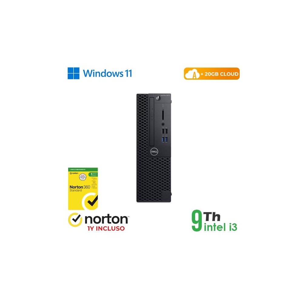 PC DELL OPTIPLEX 3070-5070 SFF INTEL CORE I3-9 GEN 8GB 256GB SSD WINDOWS 11 PRO - RICONDIZIONATO