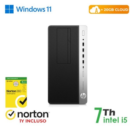 PC HP 600-800 G3 TOWER INTEL CORE I5-7 GEN. 16GB 128GB SSD + 500GB HDD WINDOWS 11 PRO + NORTON ANTIVIRUS + CLOUD - RICONDIZIONAT