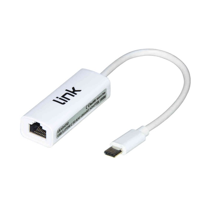 ADATTATORE USB-C MASCHIO / CONNETTORE RJ45 FEMMINA PER RETI GIGABIT 10/100/1000 (LKADAT82)