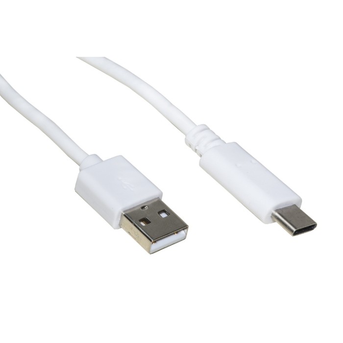 CAVO USB 2.0 A MASCHIO / USB-C  MT 1.8 BIANCO (LKC2018)