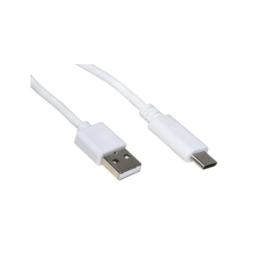 CAVO USB 2.0 A MASCHIO / USB-C  MT 1.8 BIANCO (LKC2018)