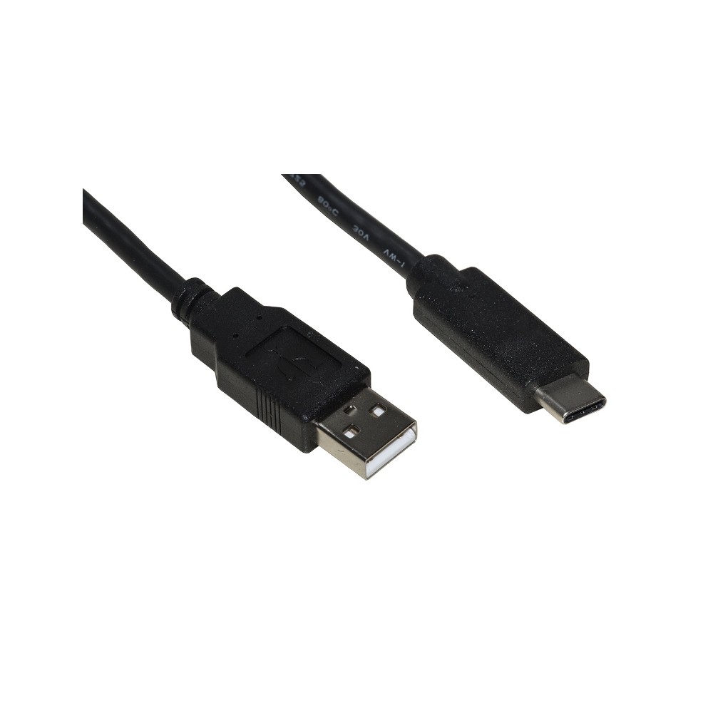 CAVO USB 2.0 "A" MASCHIO / USB-C MT 1.8 NERO (LKC2018H)
