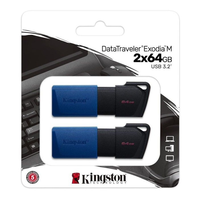 PEN DRIVE 64 GB DATATRAVELER EXODIA M USB 3.2 GEN1 (DTXM/64GB-2P) CONF. 2PZ