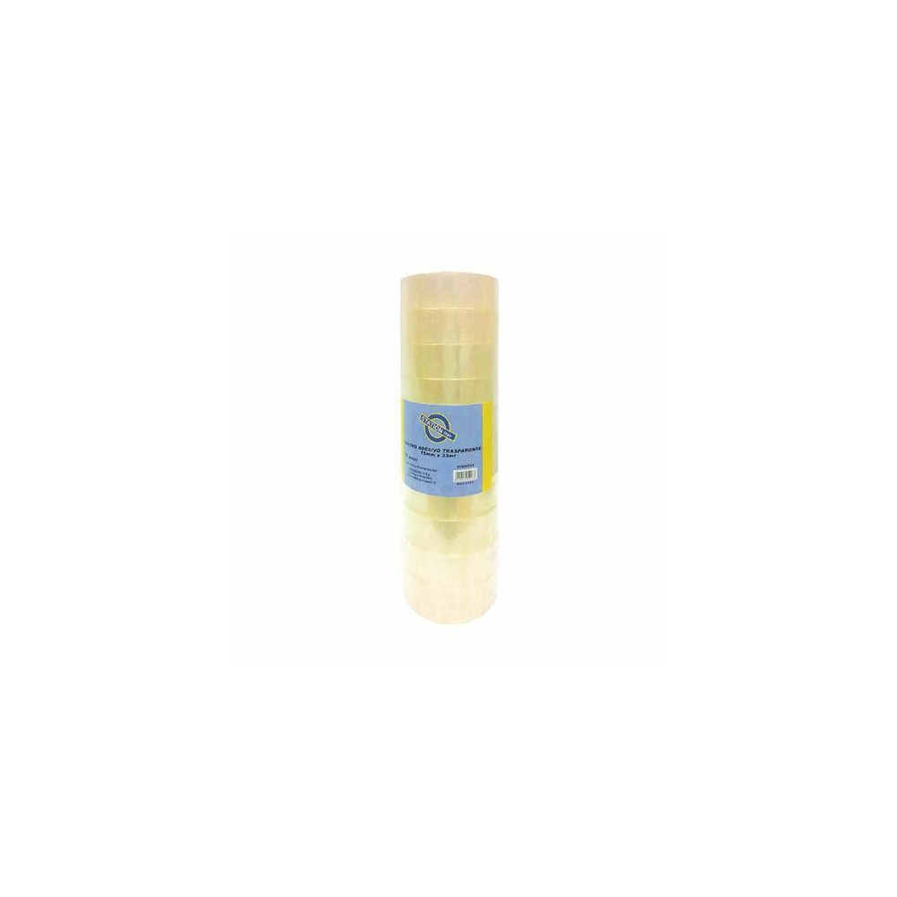 NASTRO ADESIVO 15MM X 33MT 40MICRON TRASPARENTE (10 PEZZI)