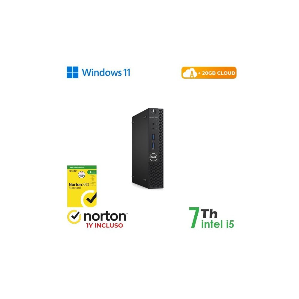 PC DELL OPTIPLEX 3050-5050M MINI INTEL CORE I5-7 GEN. 16GB 128GB SSD WINDOWS 11 PRO - RICONDIZIONATO - (RN45531311)
