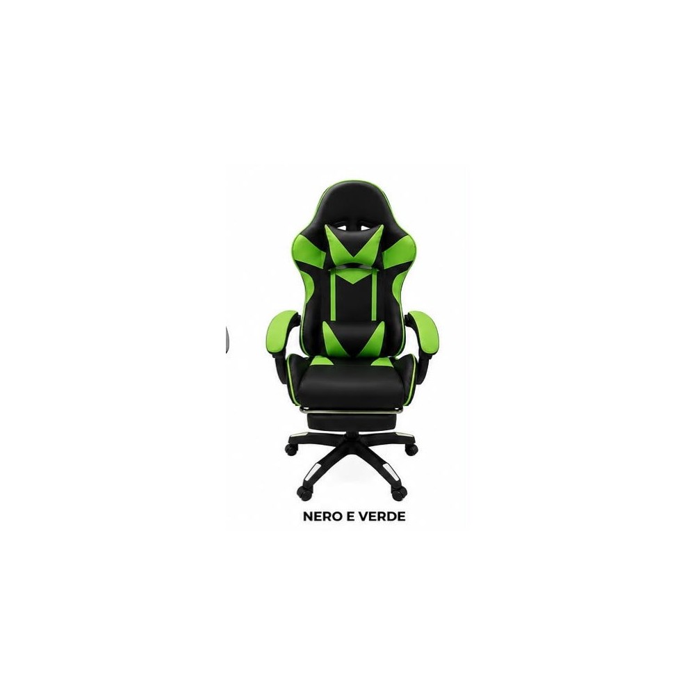 SEDIA GAMING WSE8156 VERDE/NERO