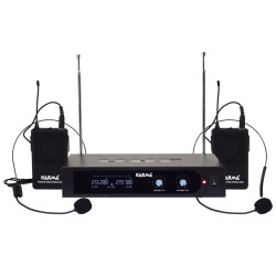 DOPPIO RADIOMICROFONO AD ARCHETTO VHF SET 6252LAV-B (213,20 - 219,70 MHZ)