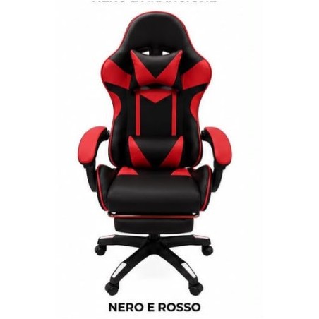 SEDIA GAMING WSE8156 ROSSO/NERO