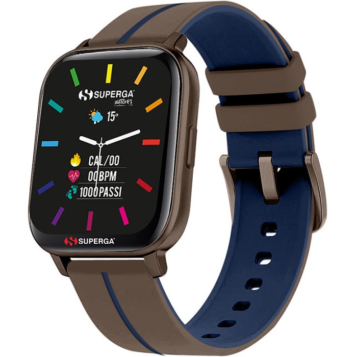SMARTWATCH SWT-STC020 INK CINTURINO SILICONE MARRONE-BLU / CASSA ALLUMINIO