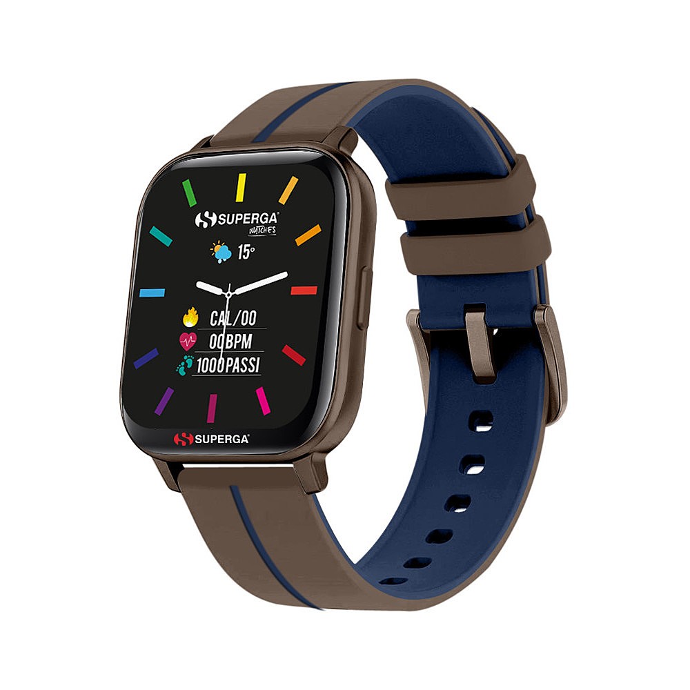 SMARTWATCH SWT-STC020 INK CINTURINO SILICONE MARRONE-BLU / CASSA ALLUMINIO