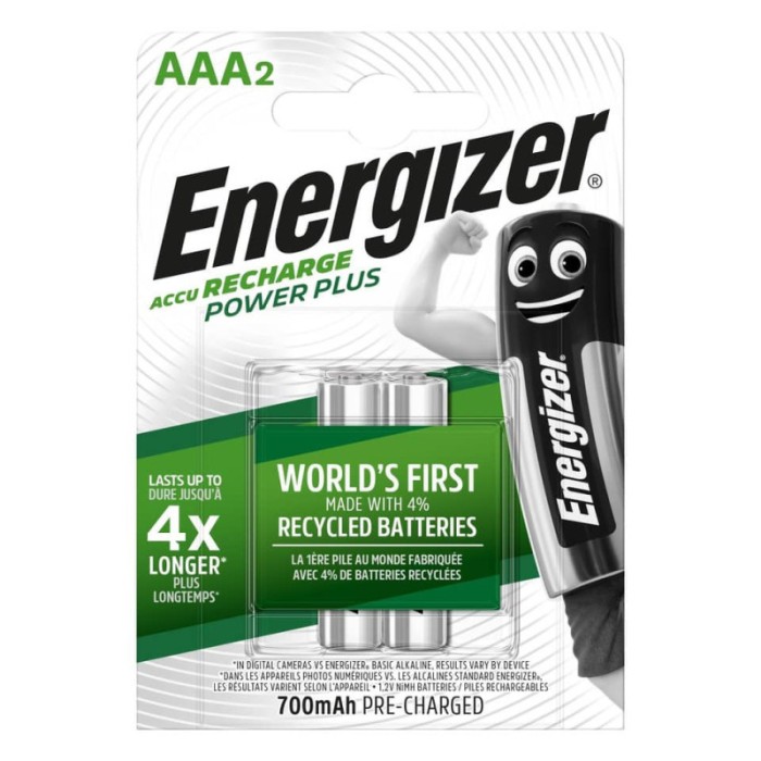 BATTERIE RICARICABILI MINISTILO AAA POWERPLUS 700MAH CONF. 2PZ