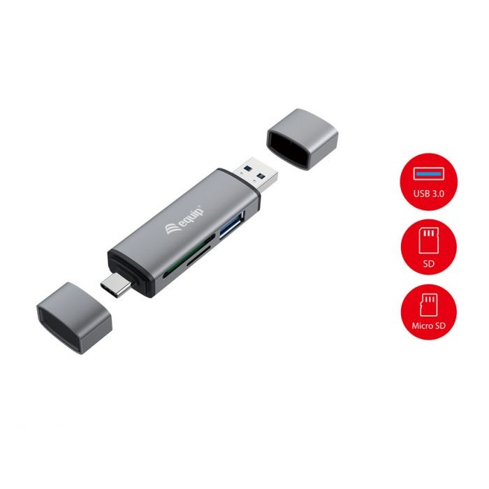 LETTORE DI SCHEDE MULTICARD CON HUB USB 3.2 GEN 1 ESTERNO OTG (245460)