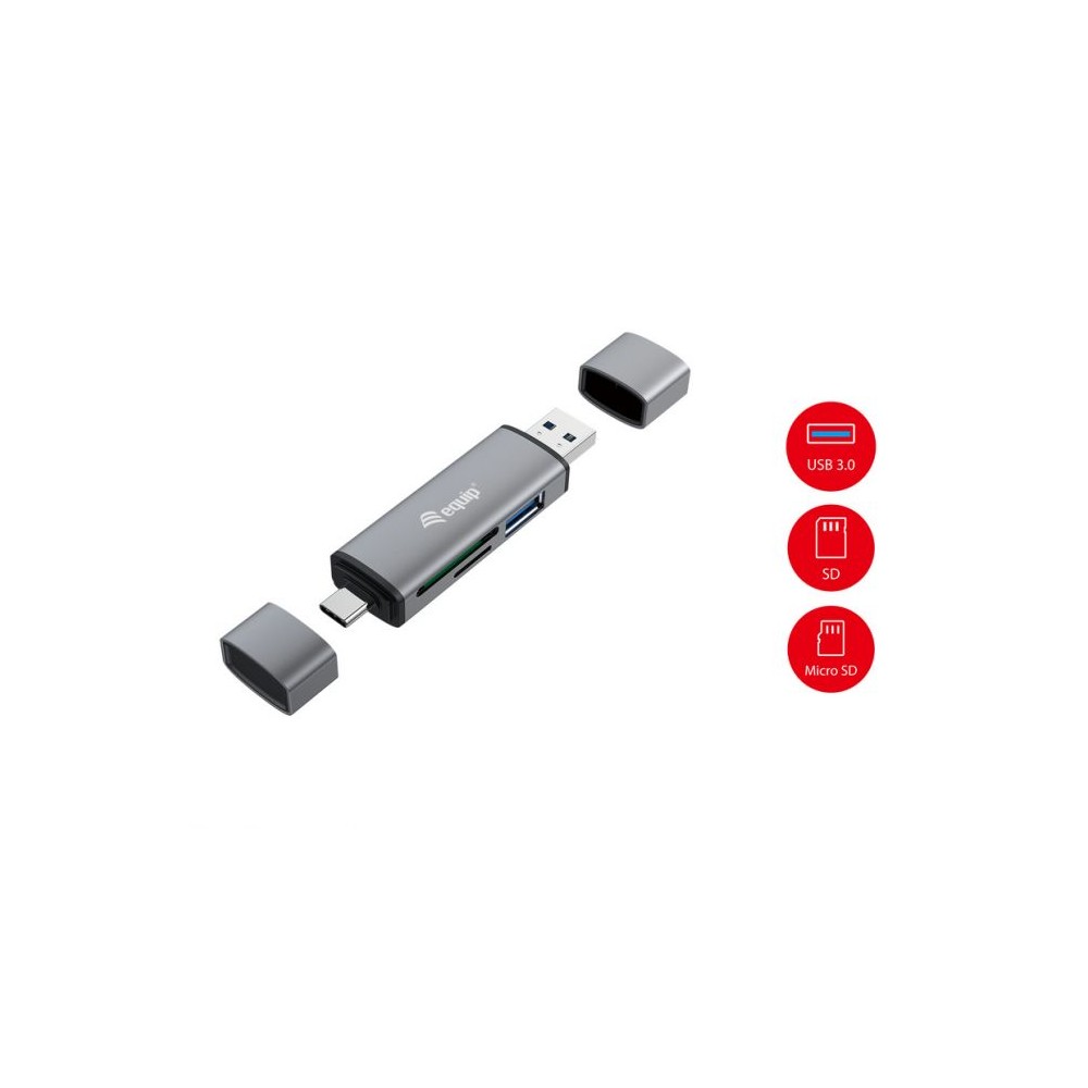LETTORE DI SCHEDE MULTICARD CON HUB USB 3.2 GEN 1 ESTERNO OTG (245460)
