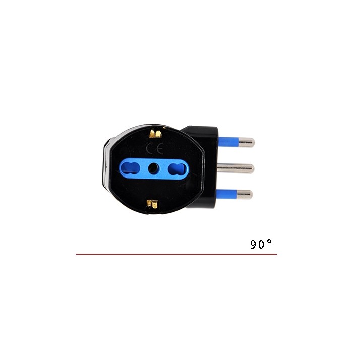 ADATTATORE SCHUKO 90GR. SPINA16A SALVASPAZIO NERO (PES1067-BK)