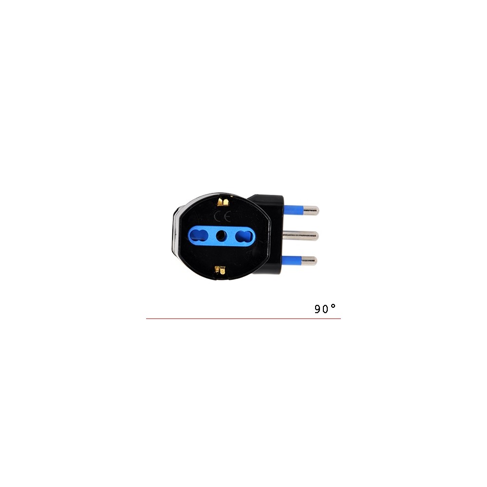 ADATTATORE SCHUKO 90GR. SPINA16A SALVASPAZIO NERO (PES1067-BK)