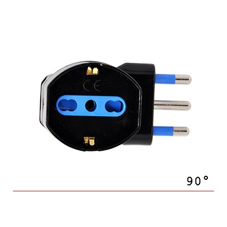ADATTATORE SCHUKO 90GR. SPINA16A SALVASPAZIO NERO (PES1067-BK)