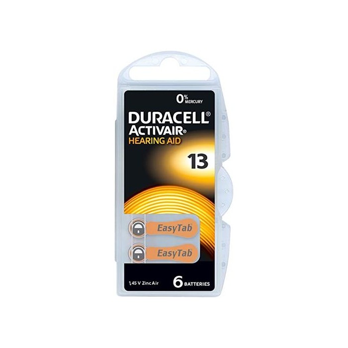 BATTERIE ACTIVAIR HEARING AID 13 PER APPARECCHI ACUSTICI (6 PEZZI)