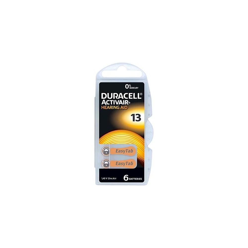 BATTERIE ACTIVAIR HEARING AID 13 PER APPARECCHI ACUSTICI (6 PEZZI)