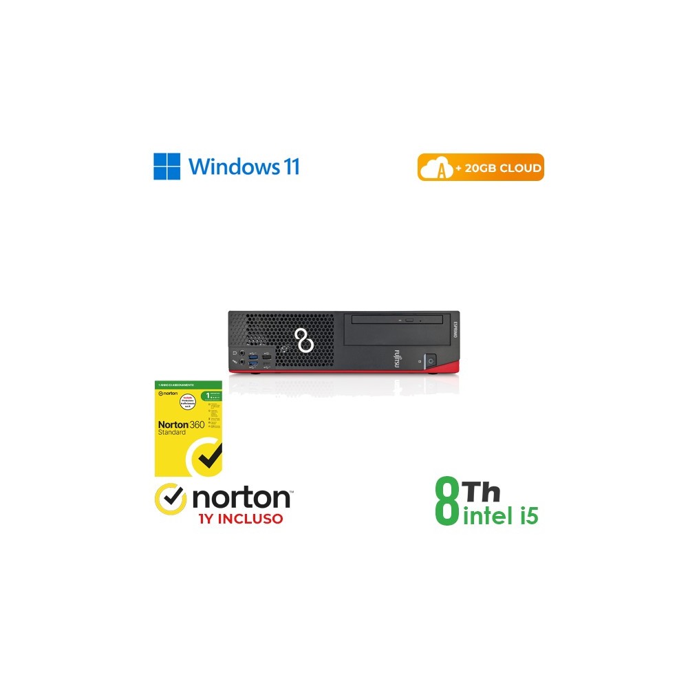 PC D758-958 SFF INTEL CORE I5-8 GEN 8GB 256GB SSD WINDOWS 11 PRO + NORTON ANTIVIRUS - RICONDIZIONATO (RN54522316)