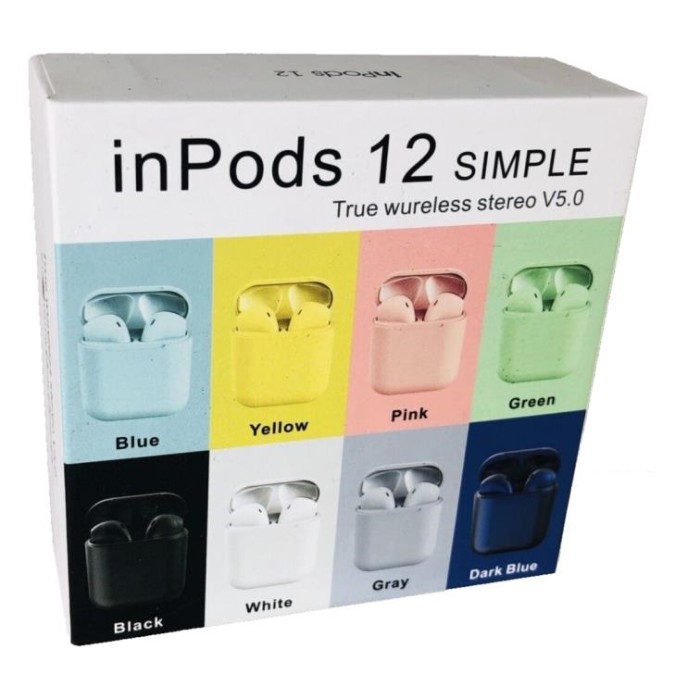 AURICOLARI BLUETOOTH WIRELESS INPODS 12 - COLORE NERO
