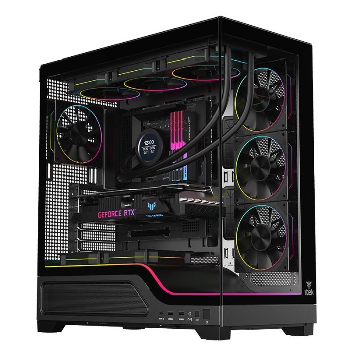 CASE GAMING TOWER SHOWBUI 82W - NO ALIMENTATORE - ARGB FAN - NERO (ITGCASBW82B)