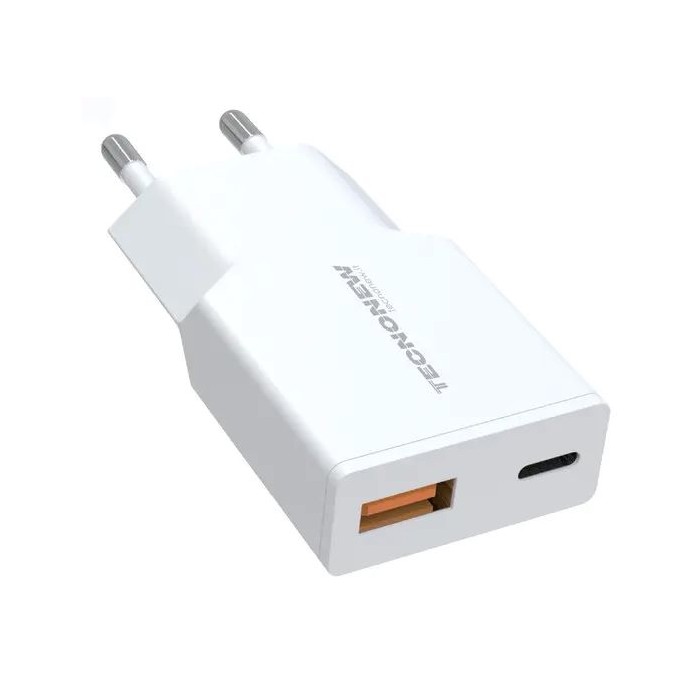 ALIMENTATORE CARICATORE UNIVERSALE USB + TYPE-C PD 20W (TN-738AC-20W)