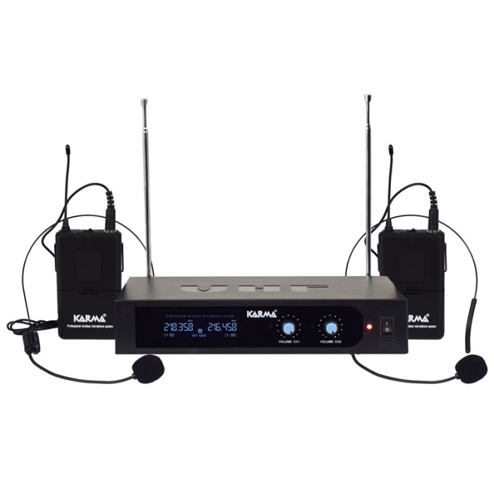 DOPPIO RADIOMICROFONO AD ARCHETTO VHF SET 6252LAV-A (210,35 - 216,45 MHZ)
