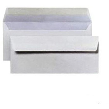 BUSTE BIANCHE 110X230MM S/FINESTRA 90GR + STRIP DA 500PZ